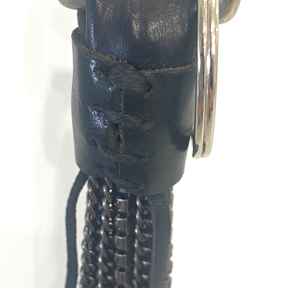 NAHMIAS Designer Black Crystal Keychain, Black Leather Tassel Swarovski Crystal - Picture 5 of 12